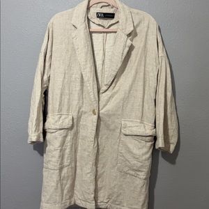 Linen Zara trench coat